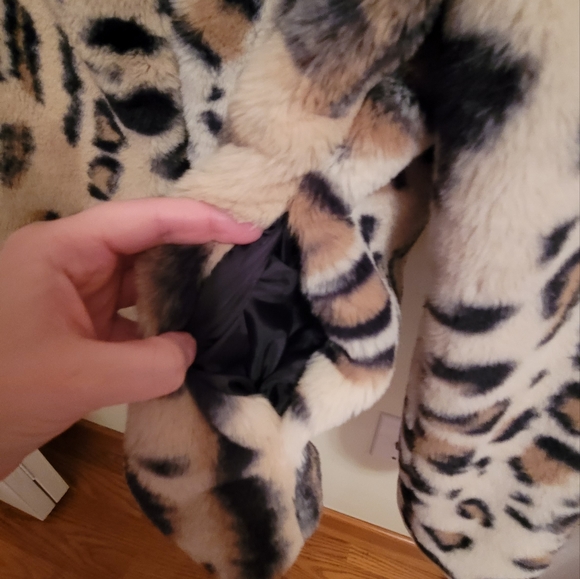 Leopard faux Fur jacket womans small - Picture 6 of 9